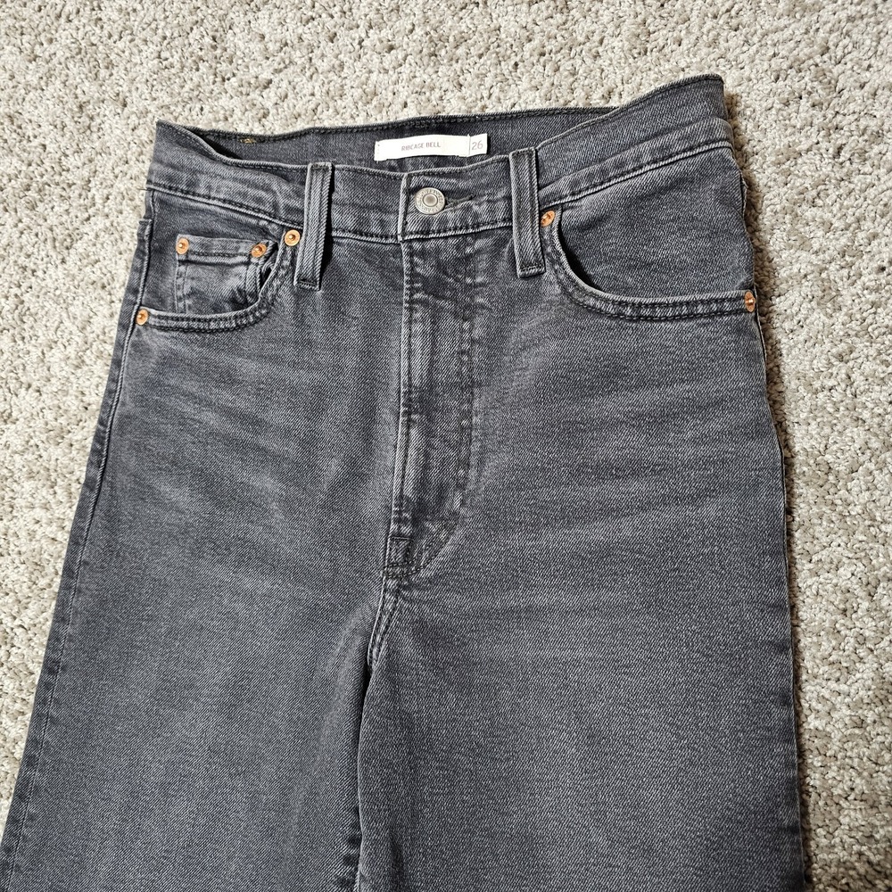 Levi's Women's Flare Jeans in Dark Gray - Picture 2 of 9